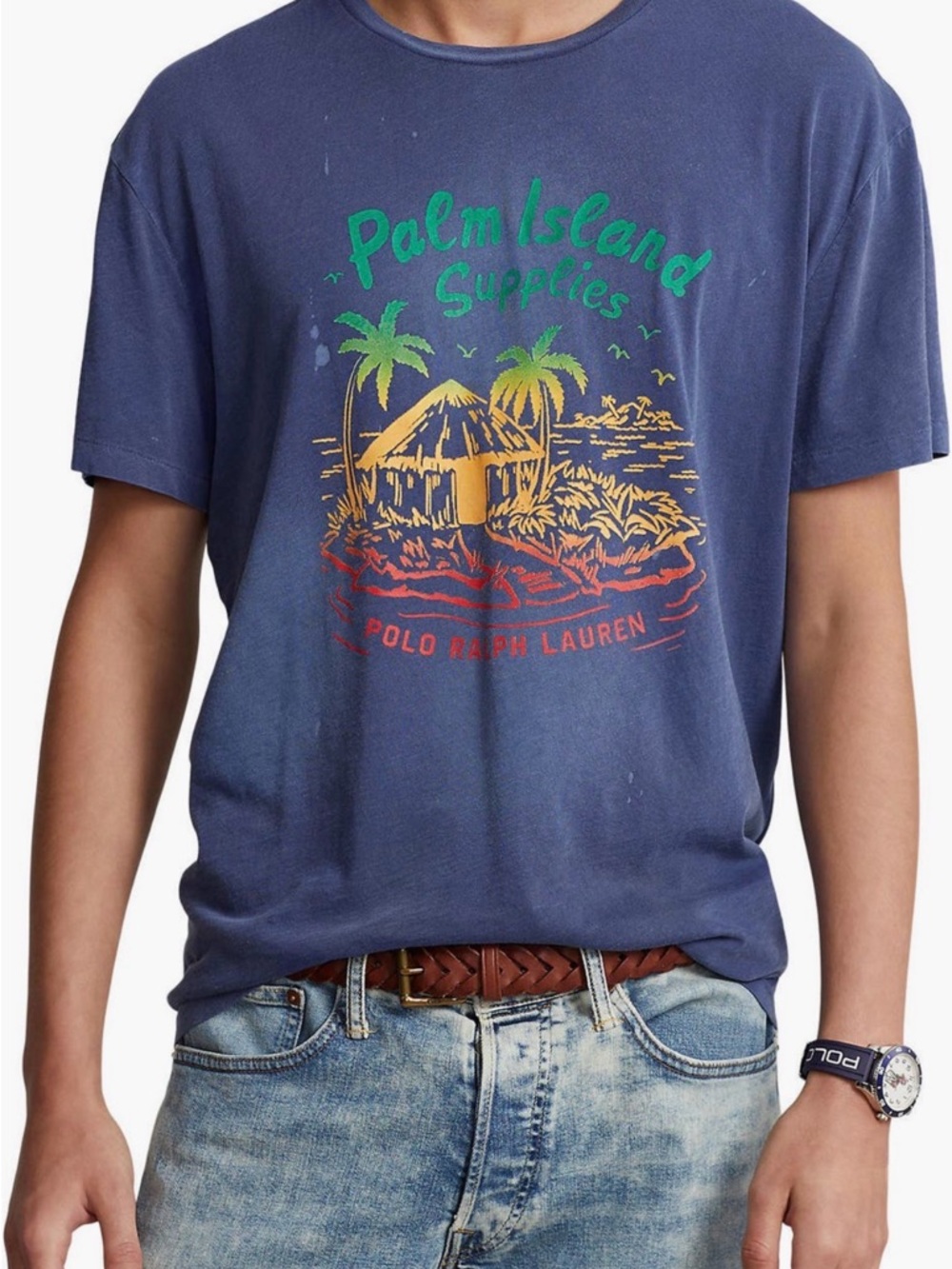 Polo Ralph Lauren Navy Blue Graphic Crewneck Tee - Picture 4 of 4